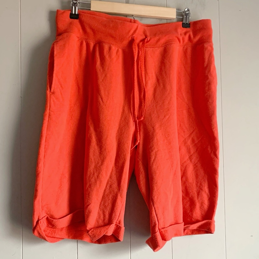 HANES Vintage 90s Orange Jogger Bermuda Length Shorts XL